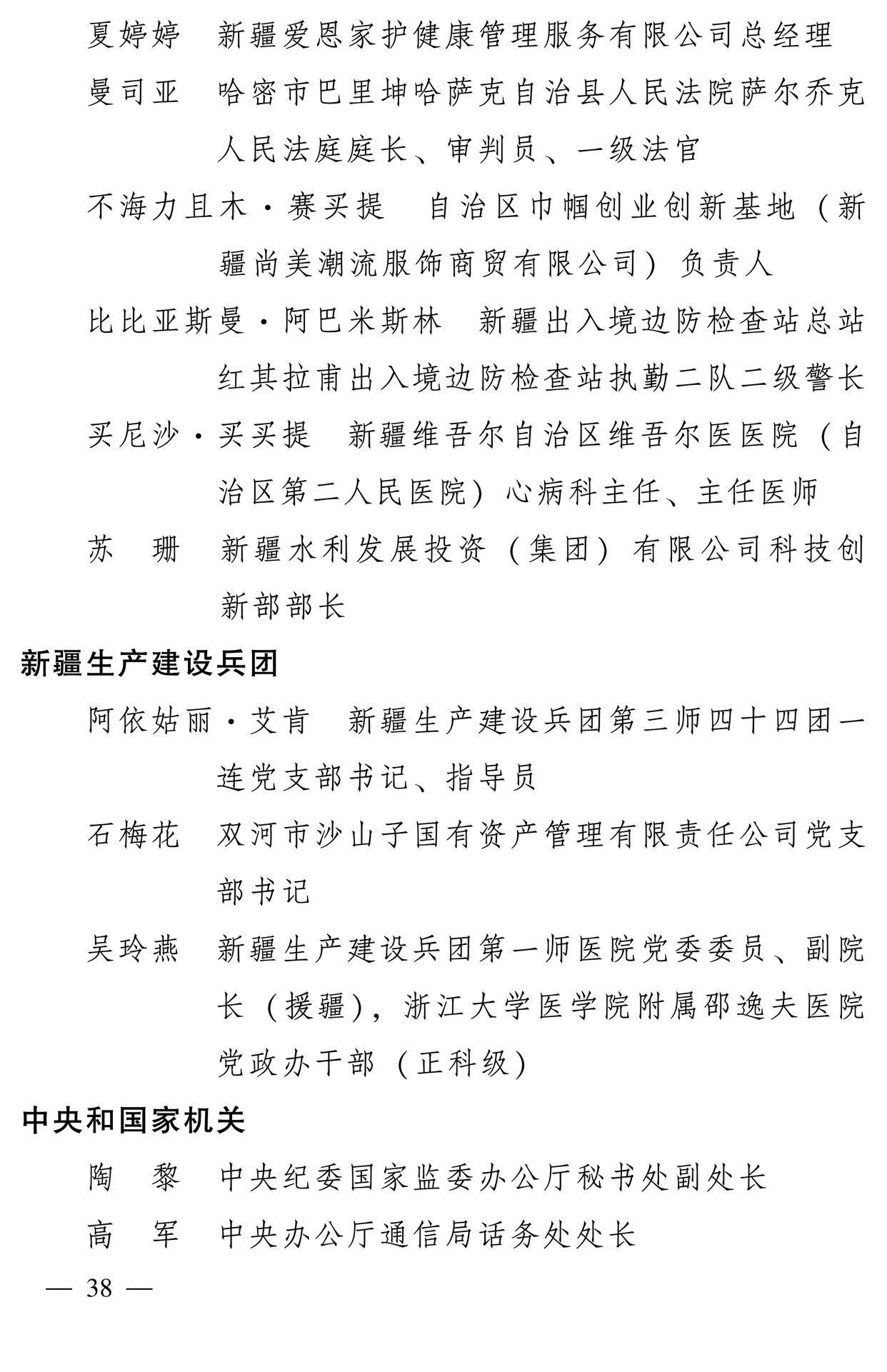 598名女性獲全國三八紅旗手稱號，全名單如下